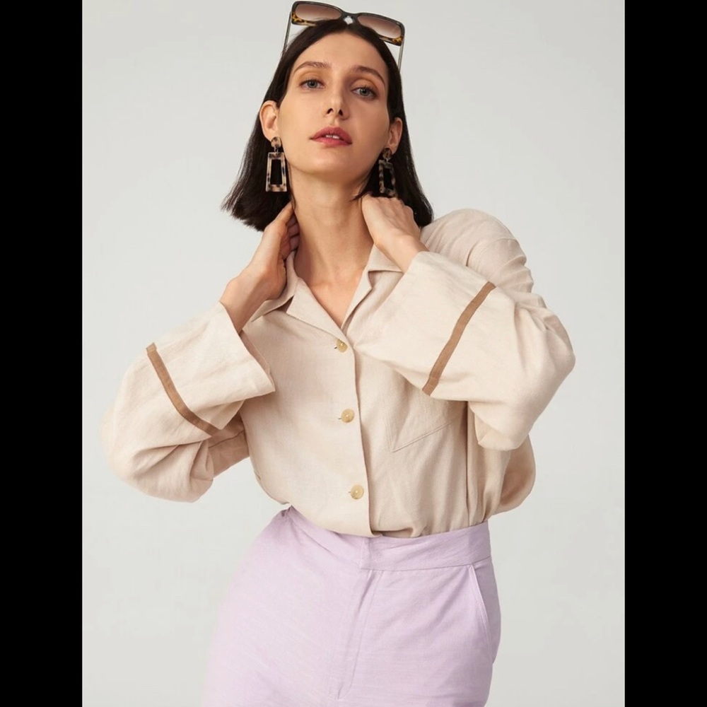Shein Premium MOTF Tencel Linen Oversized Shirt🖤